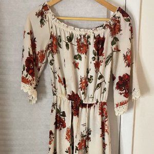 Floral Shorts Romper Dress